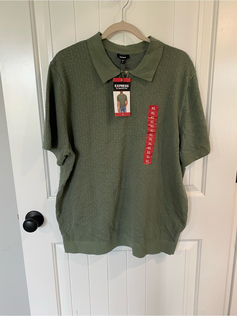 Express Men’s Polo Sweater in Olive